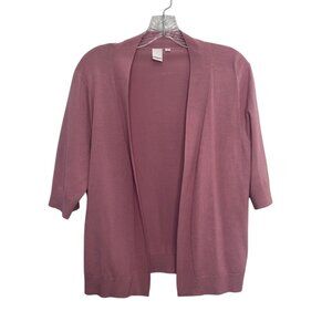 Pria Open Front Cardigan Sweater Womens Large Rose Pink